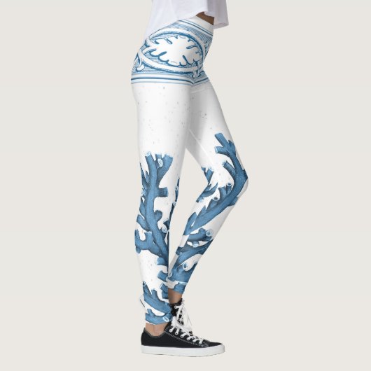 Blaue korallenrote Leggings (Rechts)