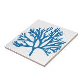 blaue korallenrote Silhouette Fliese (Seite)