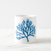 blaue korallenrote Silhouette Kaffeetasse (Mittel)