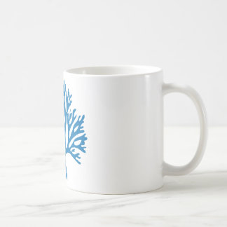 blaue korallenrote Silhouette Kaffeetasse