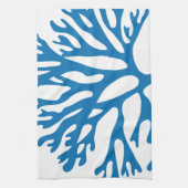 blaue korallenrote Silhouette Küchentuch (Vertikal)