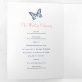 Blaue Korallenschmetterlinge für Hochzeitserneueru Dreifach-gefaltete Programmkarte (Innen Erste Seite)