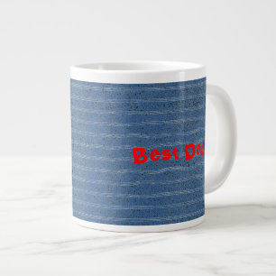 Blaue Korktextur mit weißen Linien Jumbo-Tasse