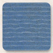 Blaue Korktextur mit weißen Linien Untersetzer (Vorderseite)
