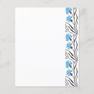 Blaue Kornblume Kreuzstichdesign Flyer
