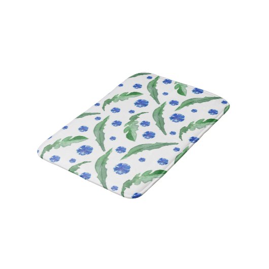 Blaue Kornblumen Badematte (Schrägansicht)