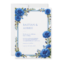 Blaue Kornblumen-Blumenrand-Hochzeit