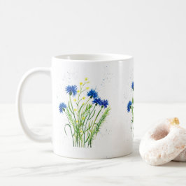 Blaue Kornblumen Blütenfarbe hübsche Blume Kaffeetasse