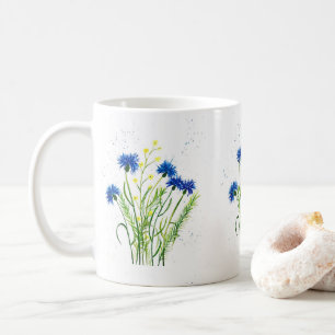 Blaue Kornblumen Blütenfarbe hübsche Blume Kaffeetasse