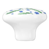 Blaue Kornblumen Keramikknauf (Seitenansicht)