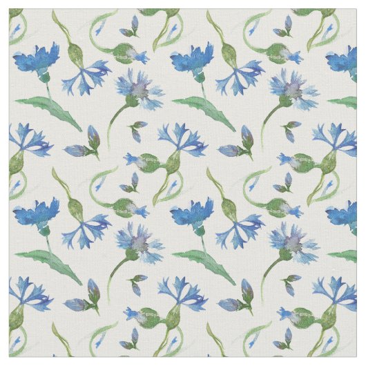 Blaue Kornblumen Stoff (Nahaufnahme)