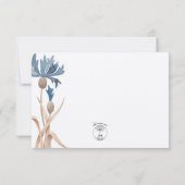 Blaue Kornblumen und Hochzeiten von Weizenfeldern RSVP Karte (Rückseite)