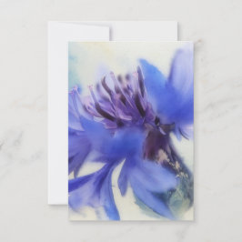 Blaue Kornblumenknopfflumen-Kunst Flachkarte Dankeskarte