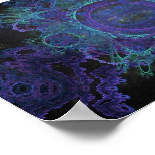 Blaue kosmische Blume, #1 Poster (Ecke)