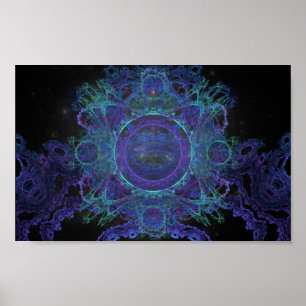 Blaue kosmische Blume, #1 Poster