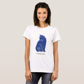 Blaue kosmische Katze T-Shirt (Vorne ganz)