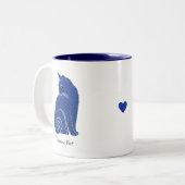 Blaue kosmische Katze Zweifarbige Tasse (Vorderseite Links)