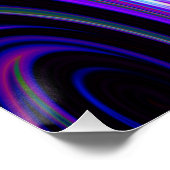Blaue kosmische Rays 5 Swirl Perfektes Poster (Ecke)