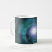 Blaue kosmische Rotation Kaffeetasse (Vorderseite Links)