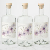 Blaue Kosmos Blume personalisiert Hochzeit Alkoholflaschenetikett (Flaschen)