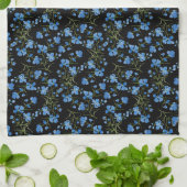 Blaue Kosmosblumen Geschirrtuch (Gefaltet)