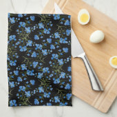 Blaue Kosmosblumen Geschirrtuch (Viertel Falte)