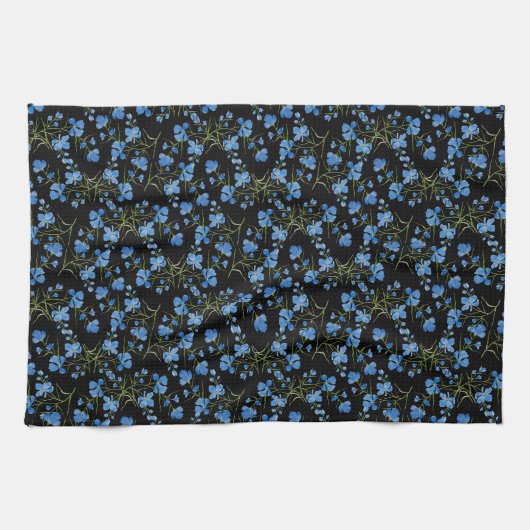 Blaue Kosmosblumen Geschirrtuch (Horizontal)