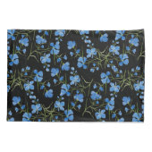 Blaue Kosmosblumen Kissenbezug (Rückseite)
