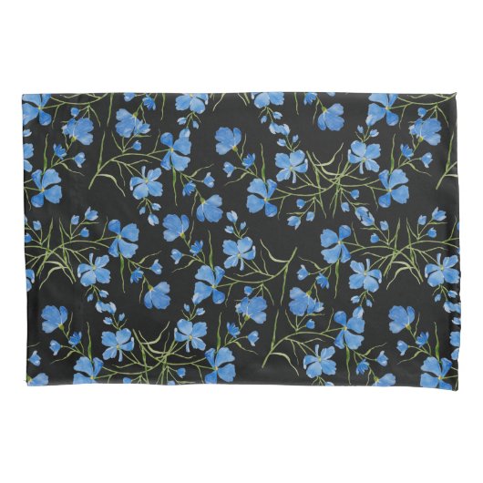 Blaue Kosmosblumen Kissenbezug (Vorderseite)