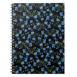 Blaue Kosmosblumen Notizblock
