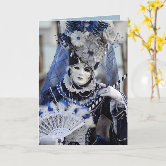 Blaue Kostüme Karte (Gelbe Blume)