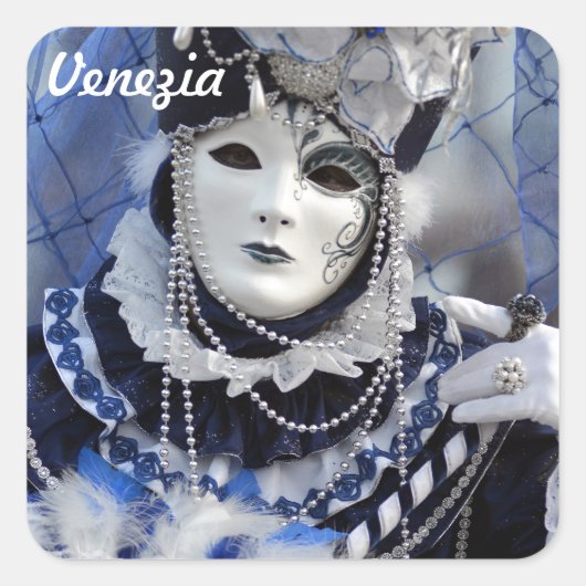 Blaue Kostüme Quadratischer Aufkleber (Vorderseite)