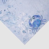 Blaue Krabbe Aquarell Seidenpapier (Detail)