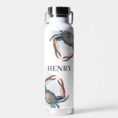 Blaue Krabbe aus dem Whimsikischen Meer Trinkflasche (Vorne)