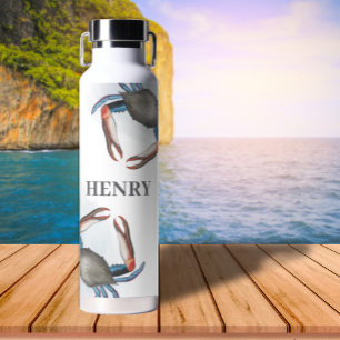 Blaue Krabbe aus dem Whimsikischen Meer Trinkflasche