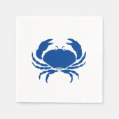 Blaue Krabbe, blaue und weiße Küsten, modernes Unt Serviette (Vorderseite)