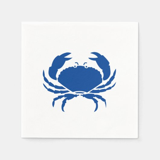 Blaue Krabbe, blaue und weiße Küsten, modernes Unt Serviette (Vorderseite)