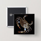 Blaue Krabbe Button (Vorne & Hinten)