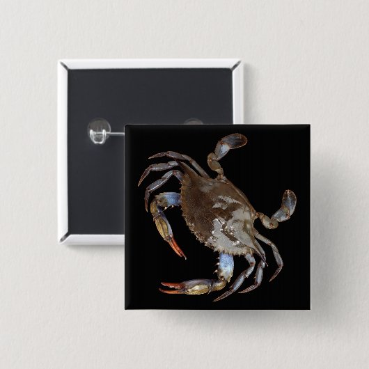 Blaue Krabbe Button (Vorne & Hinten)