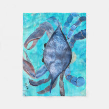 Blaue Krabbe Fleece Decke werfen