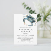 Blaue Krabbe Hochzeit Probe Abendessen Postkarte (Stehend Vorderseite)