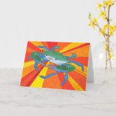 Blaue Krabbe Karte (Gelbe Blume)