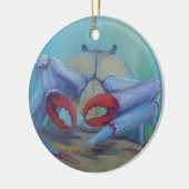Blaue Krabbe Keramik Ornament (Links)