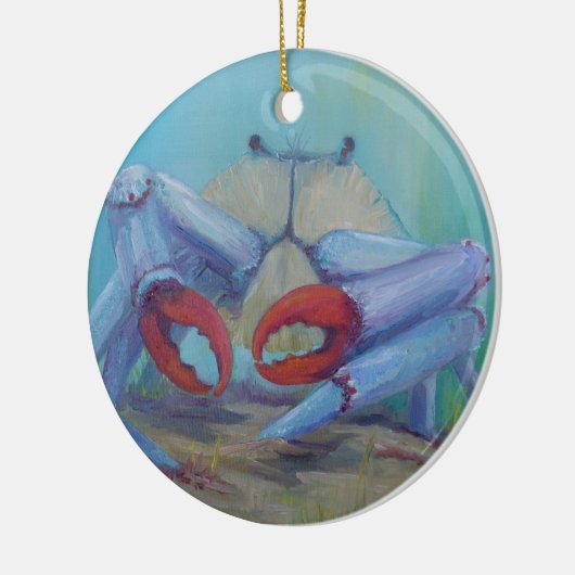 Blaue Krabbe Keramik Ornament (Links)