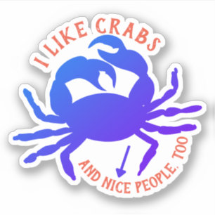 Blaue Krabbe lustige Leute personalisiert Aufkleber