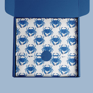 Blaue Krabbe Meeres-Ozean-Muster Seidenpapier
