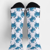 Blaue Krabbe Meeresfrüchte Muster Socken (Oben)