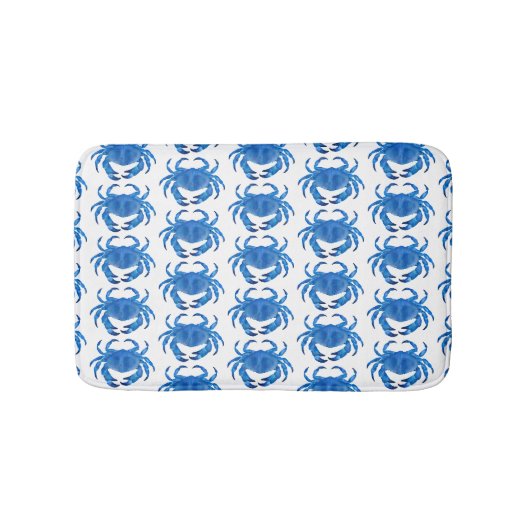 Blaue Krabbe Ozean-Muster Badematte (Vorderseite)