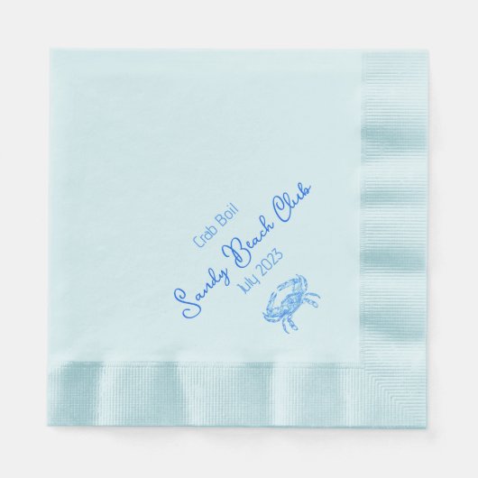 Blaue Krabbe - personalisierte Servietten (Vorderseite)