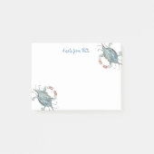 Blaue Krabbe Post-it Klebezettel (Vorderseite)